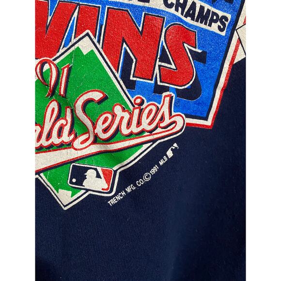 Vintage Minnesota Twins 1991 World Series Crewneck Sweatshirt Size L - Picture 3 of 5